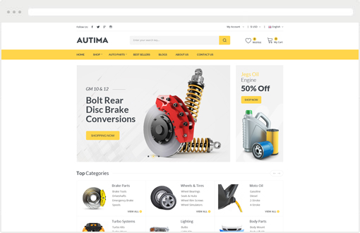 Shopify Car parts  Theme