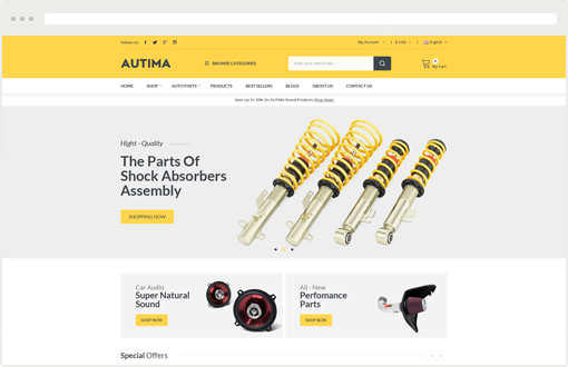 Shopify auto parts template