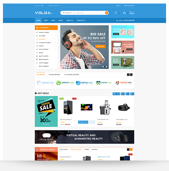 Volga - MegaShop Responsive Shopify Theme - Technology, Electronics, Digital, Food, Furniture